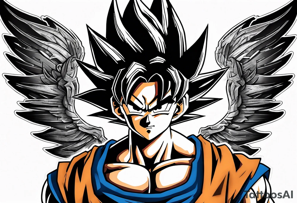 Son goku With wings tattoo idea
