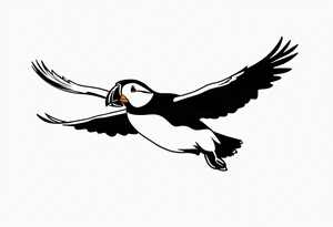 a flying puffin without background  - forarm Tattoo tattoo idea