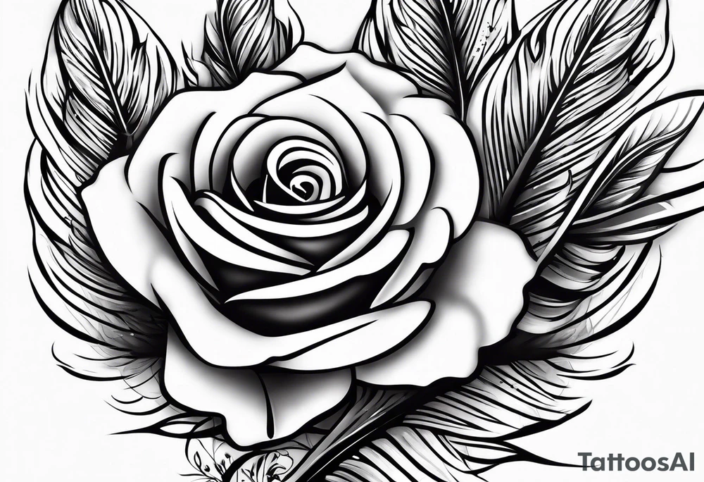 fore arm tattoo
a angel feather including a stylish rose with first name Isa encrypted tattoo idea