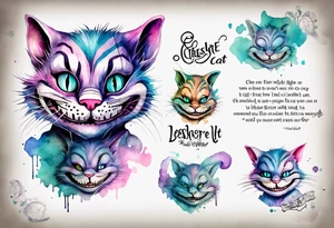 Cheshire Cat with quote tattoo idea