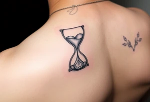 Simple but nice hourglass with trippy art details and a diamond or liquid tattoo idea