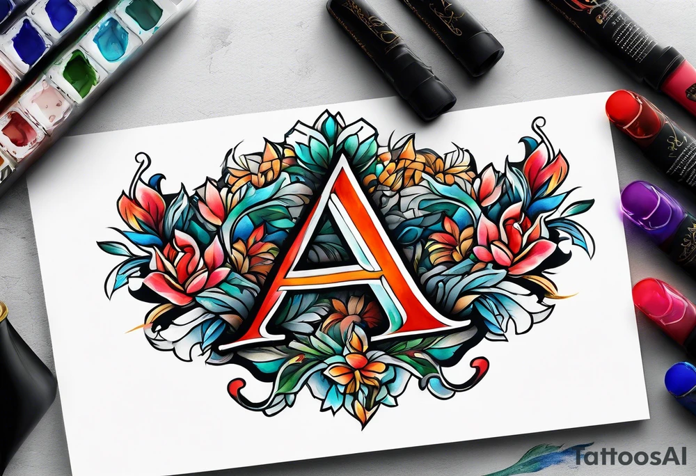 the letters A and R tattoo idea