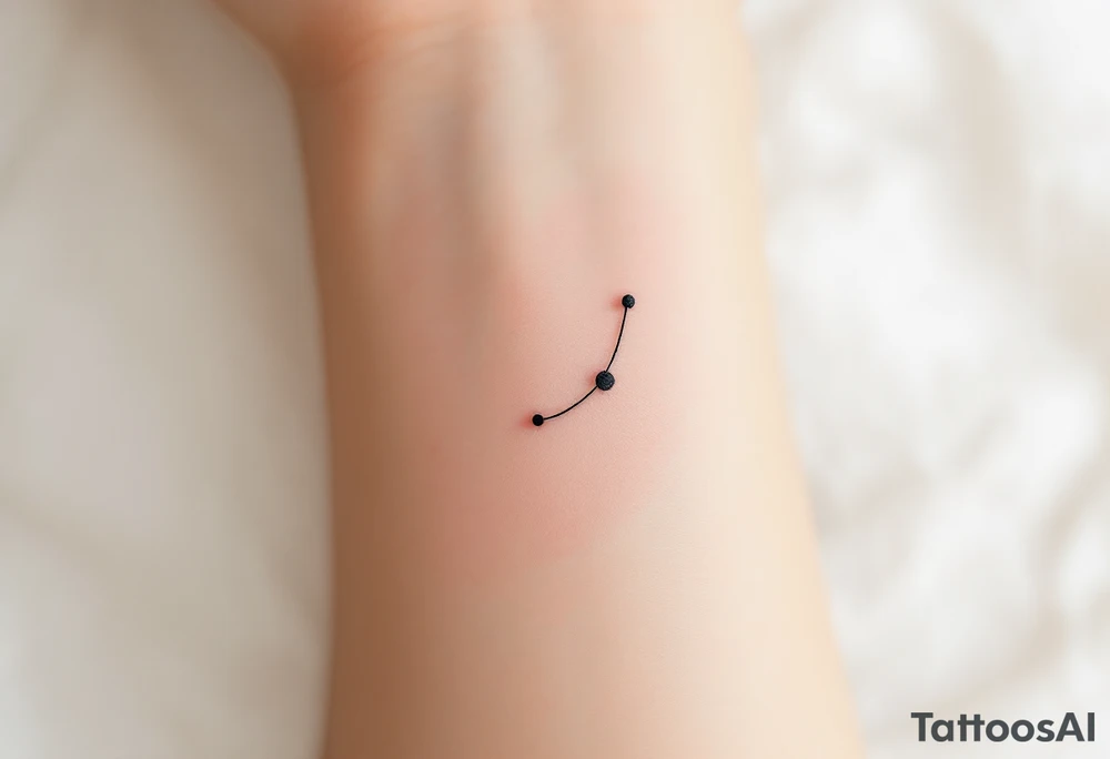 A semmicolon dot and perpendicular to it slightly curved line tattoo idea