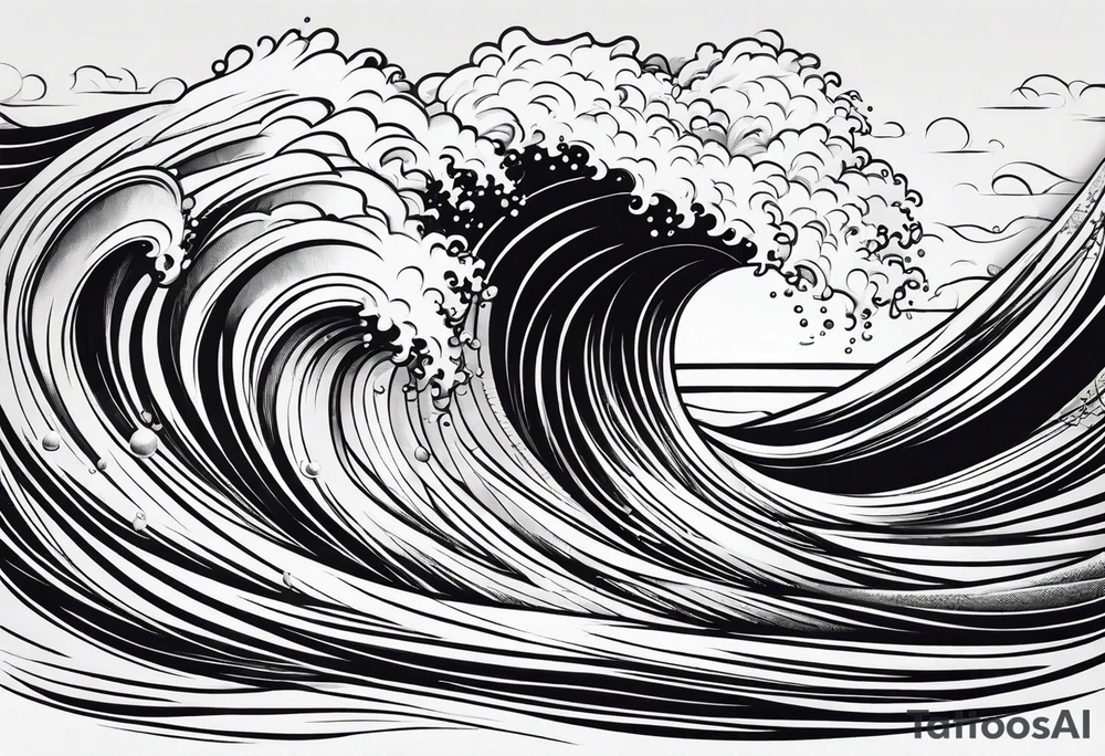 water waves simple tattoo idea