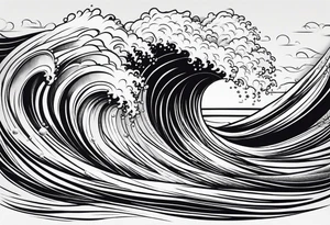 water waves simple tattoo idea