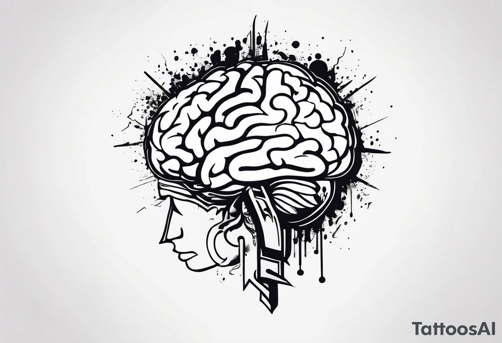 brain war against your personality self boicot tattoo idea