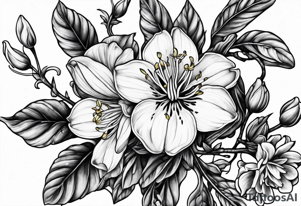 Honeysuckle vine tattoo idea