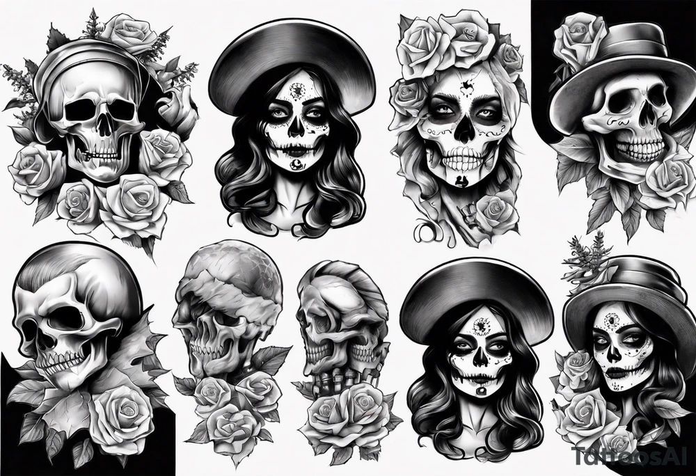santa la muerta with money tattoo idea