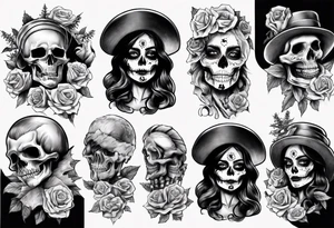 santa la muerta with money tattoo idea