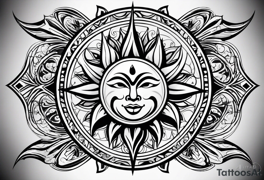 Sun rays tattoo idea