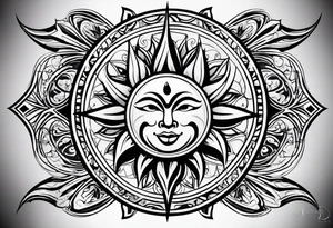 Sun rays tattoo idea