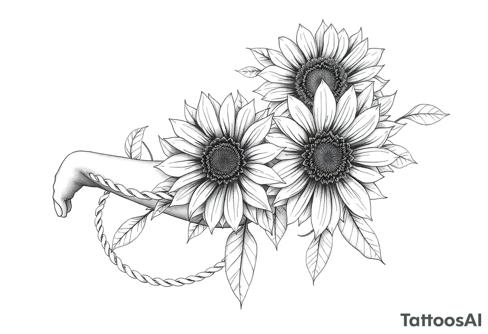 Rope chain, sunflowers, tattoo idea