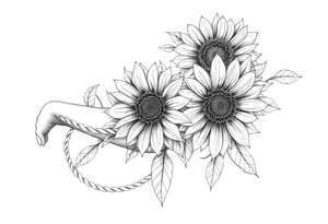 Rope chain, sunflowers, tattoo idea