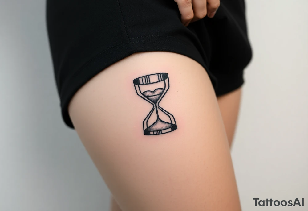 Wooden hourglass tattoo idea