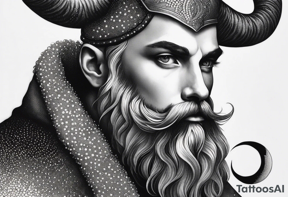 capricorn with beard tattoo idea