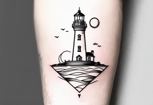 lighthouse in few lines tattoo idea