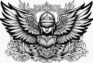 The word Glenn with wings tattoo idea