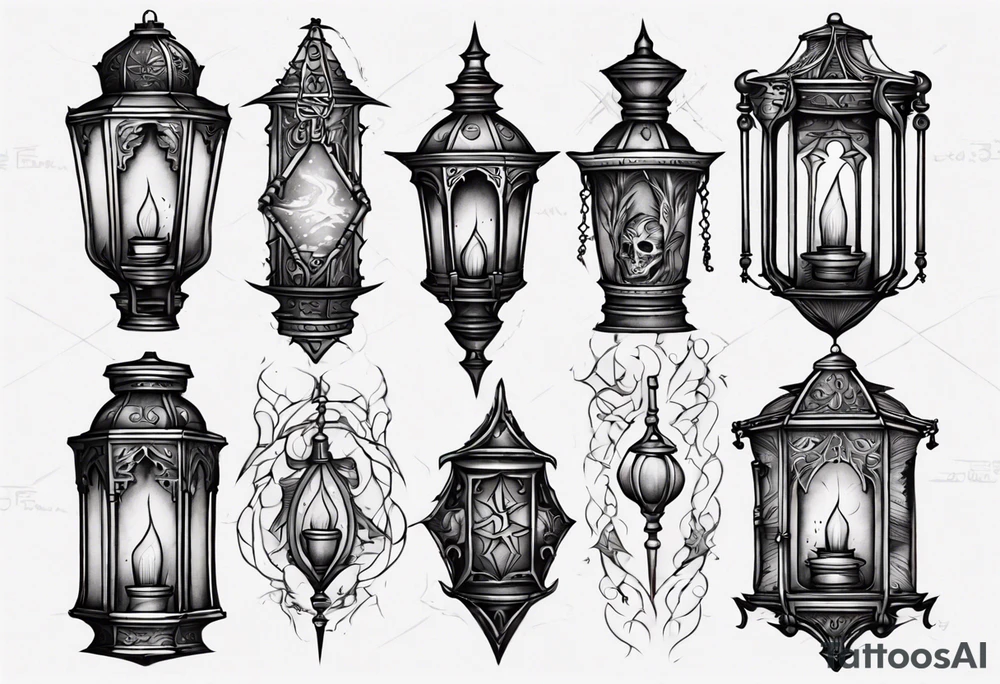 Gothic lantern tattoo idea