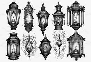 Gothic lantern tattoo idea