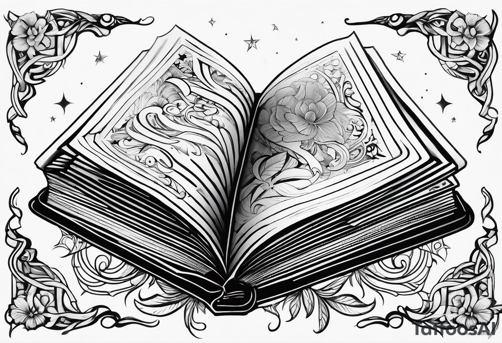 An open book tattoo idea