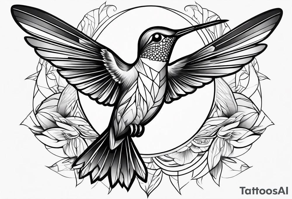 elegant hummingbird tattoo idea
