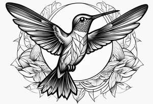elegant hummingbird tattoo idea