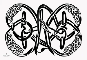 Celtic lettering Tada gan iarracht with the dara knot tattoo idea