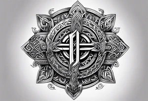 Nordic rune of viking warriors  in latters tattoo idea