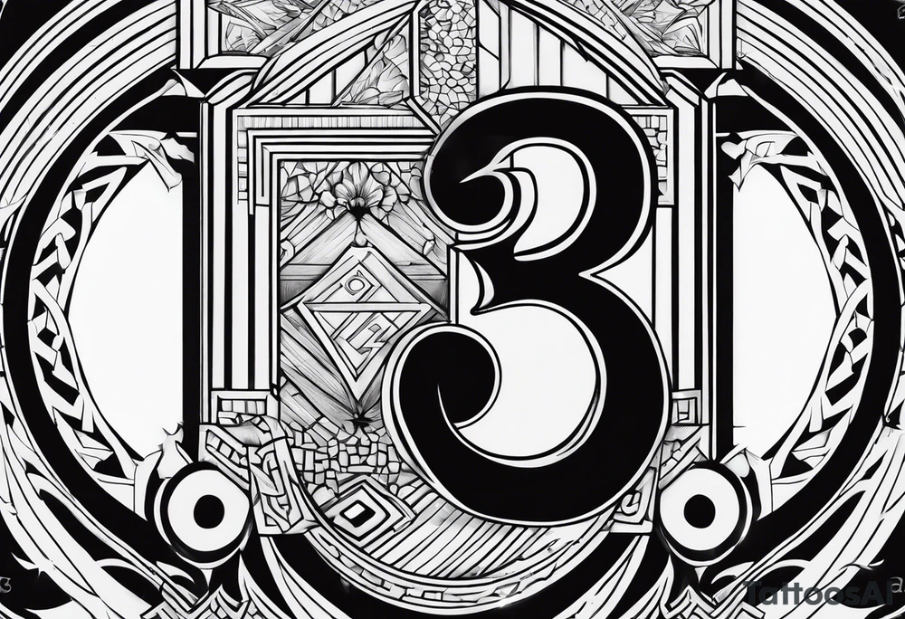 The numbers “333” tattoo idea