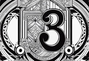 The numbers “333” tattoo idea