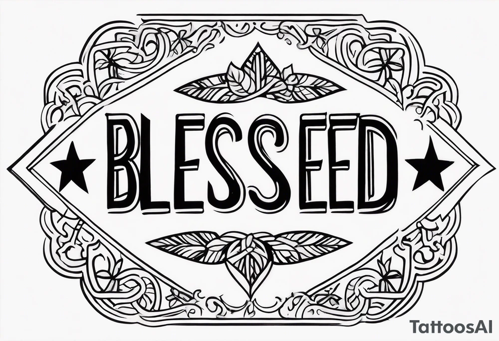 Text blessed tattoo idea