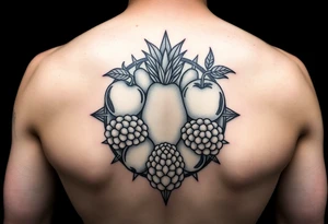 fruits space tattoo idea