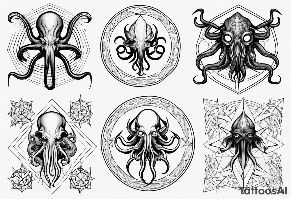 Cthulhu theme for forearm tattoo idea