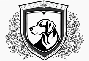 a coat of arms with a hound in the shield tattoo idea