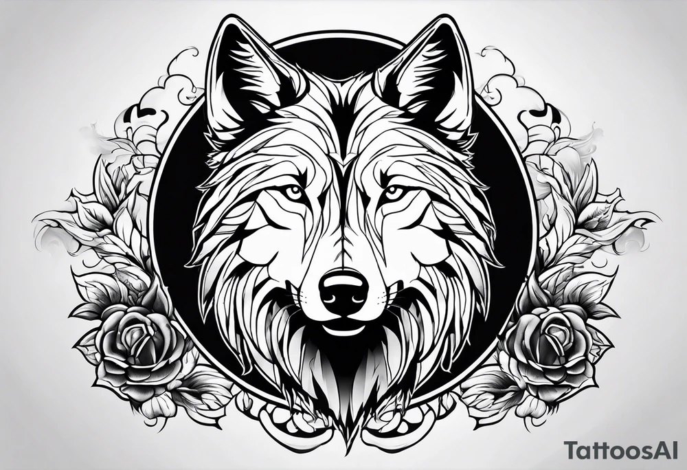 Hundepfote mit Wolfsgesicht tattoo idea