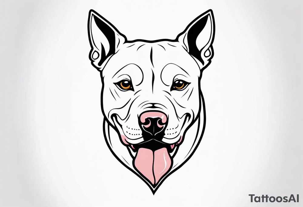 white pitbull pointed ears pretty tattoo idea