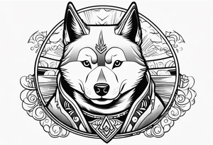 Shiba inu warrior tattoo idea