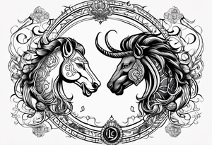 Horoscope signs scorpio and leo mix tattoo idea