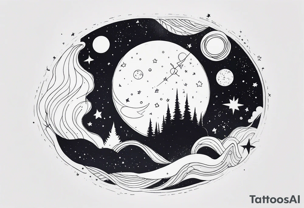 pen in the galaxy tattoo idea