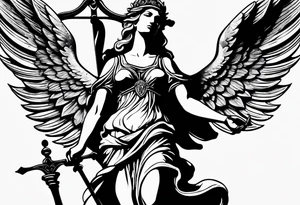 lady justice with wing tattoo idea