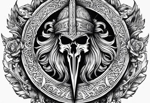 Valhalla sword shield tattoo idea