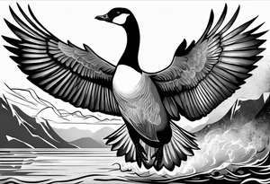 canadian goose taking off tattoo idea