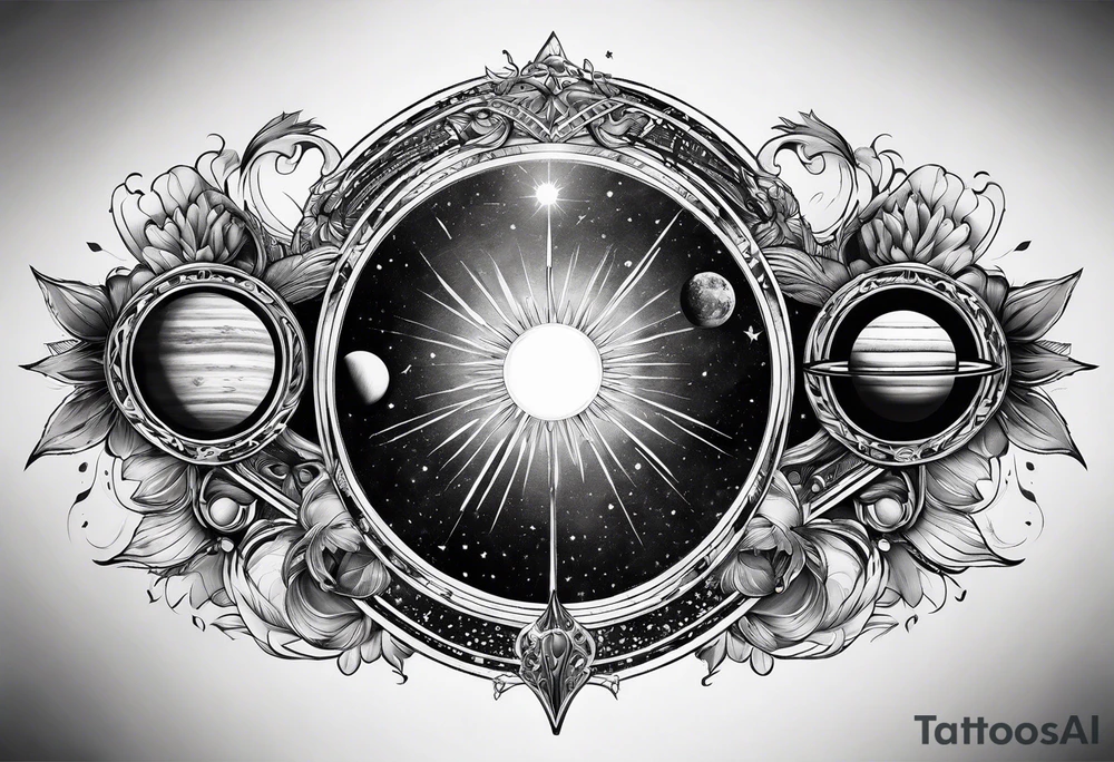 solar system spine tattoo idea