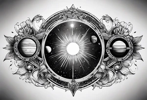 solar system spine tattoo idea