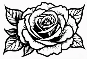 Black rose with strings tattoo idea