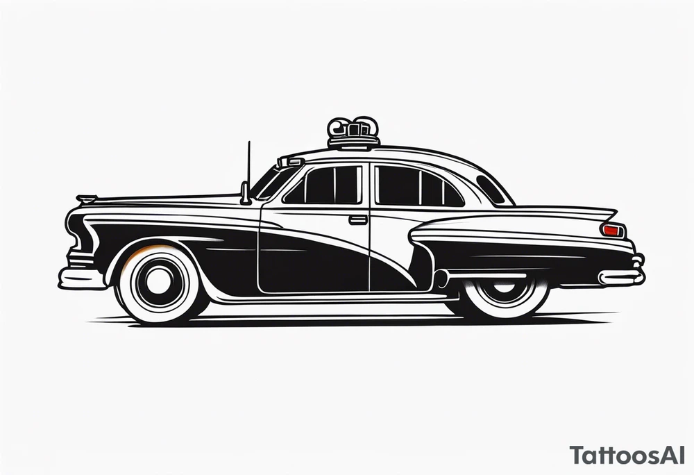 black fire police car tattoo idea