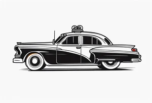 black fire police car tattoo idea