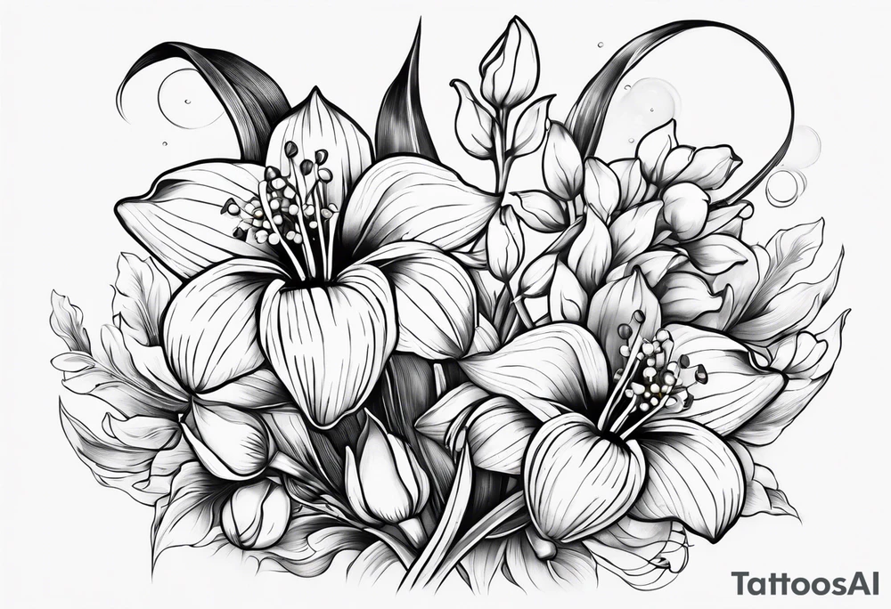 Lilly of the valley and Saturn tattoo idea