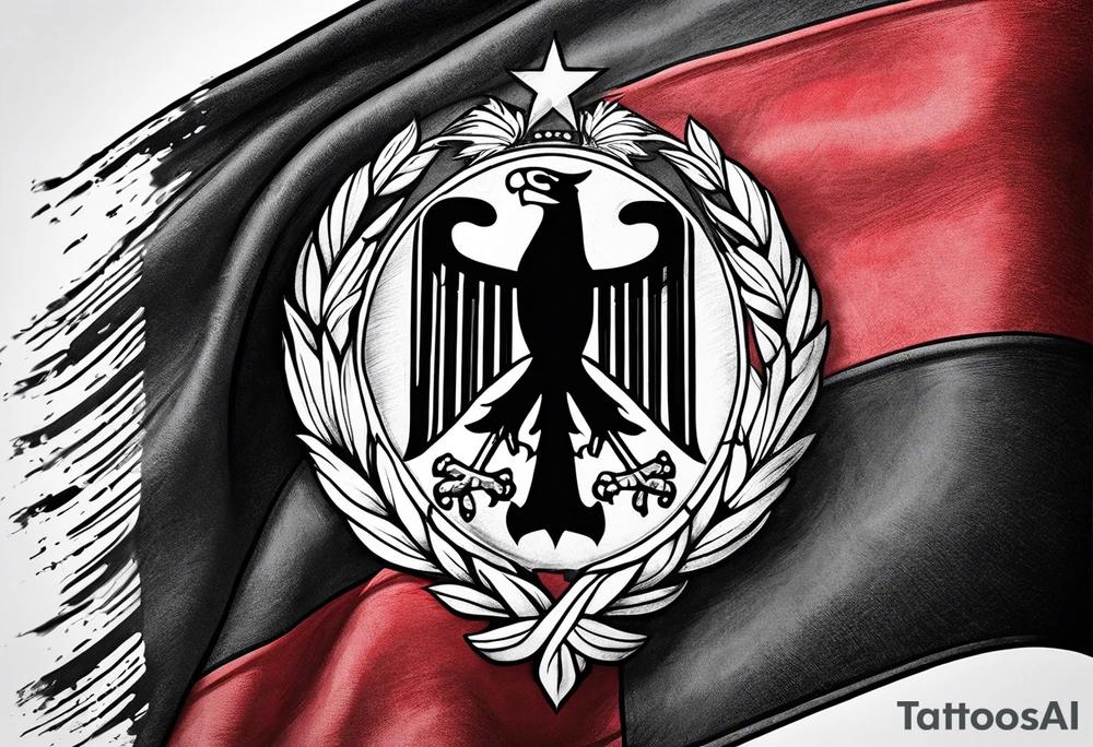 deutschlandfahne in farbe auf der brust vom reichsadler tattoo idea