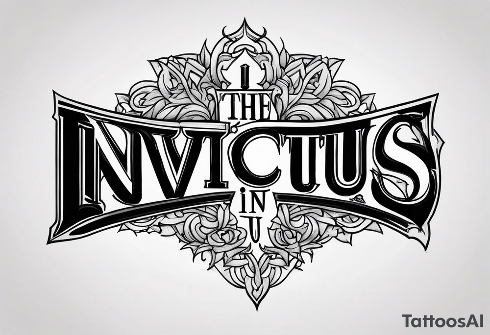 The word INVICTUS in all caps. tattoo idea